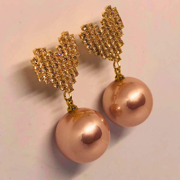 Gold Pearl Drop Earrings