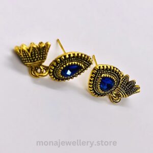 Golden Blue Jhumki Earring