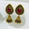 Golden Pink Jhumki Earring