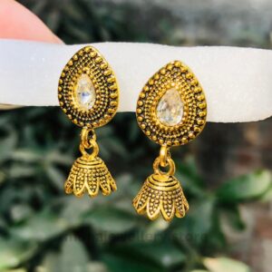 Antique Golden Crystal Jhumki