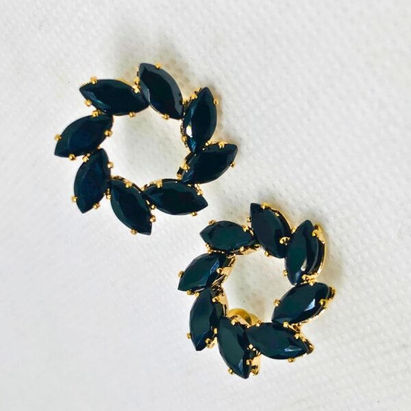 Gold-Black-Stud-Earring