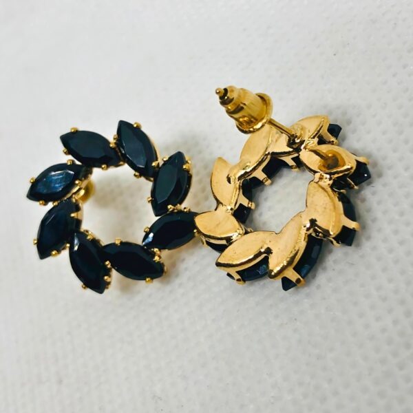 Gold-Black-Stud-Earring