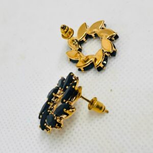 Gold-Black-Stud-Earring