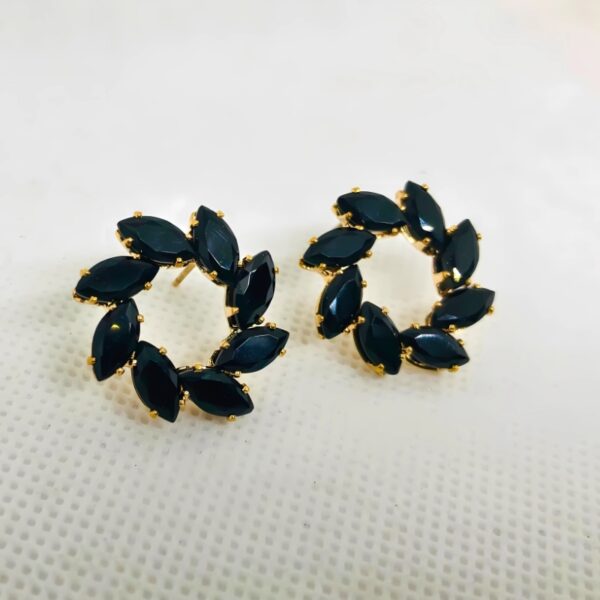 Gold-Black-Stud-Earring