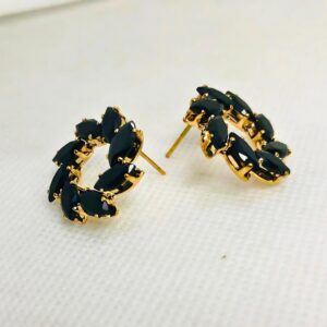 Gold-Black-Stud-Earring