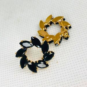 Gold-Black-Stud-Earring