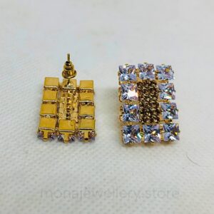 Golden Stone Stud Earring