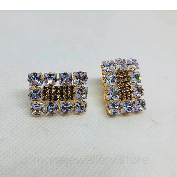 Golden Stone Stud Earring