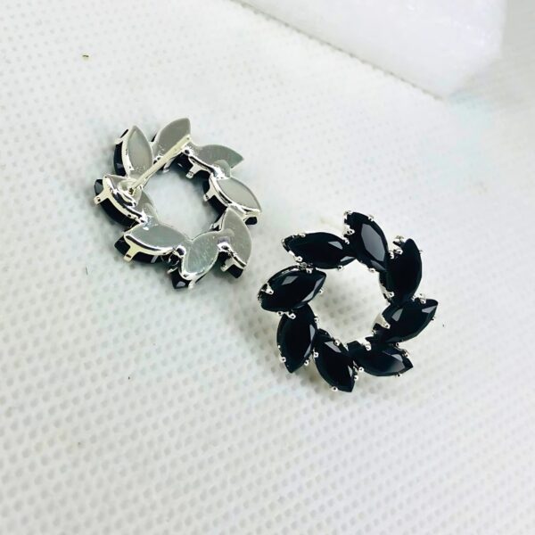 Silver-Black-Stud-Earring