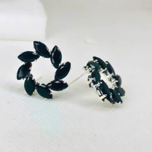 Silver-Black-Stud-Earring