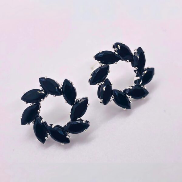 Silver-Black-Stud-Earring